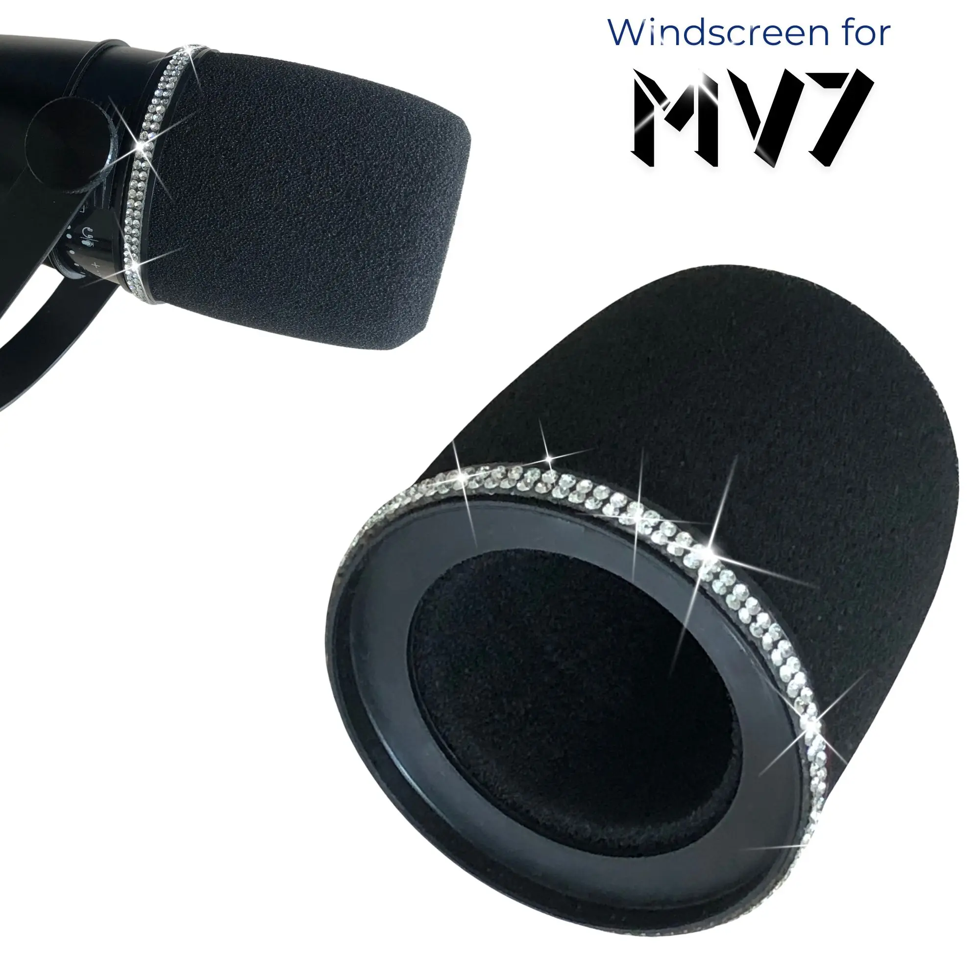 Shure Mic Mv7 - ฟองน้ำกรองเสียง Sparkly MV7 สำหรับไมโครโฟน Shure MV7,