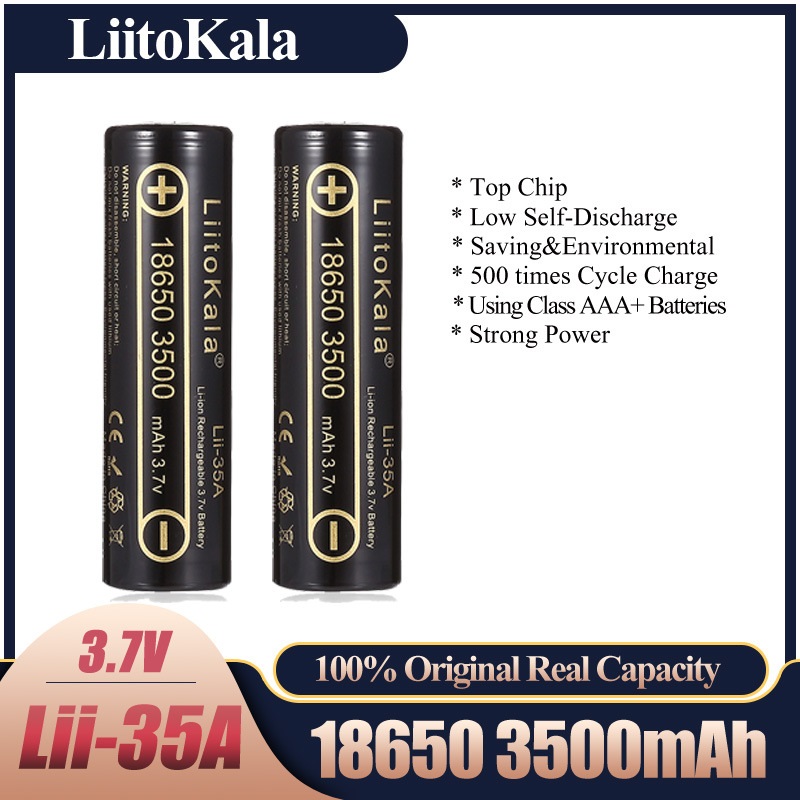 2-10 ชิ้น LiitoKala Lii-35A 18 - Vape Battery 18650 บทวิจารณ์และราคา
