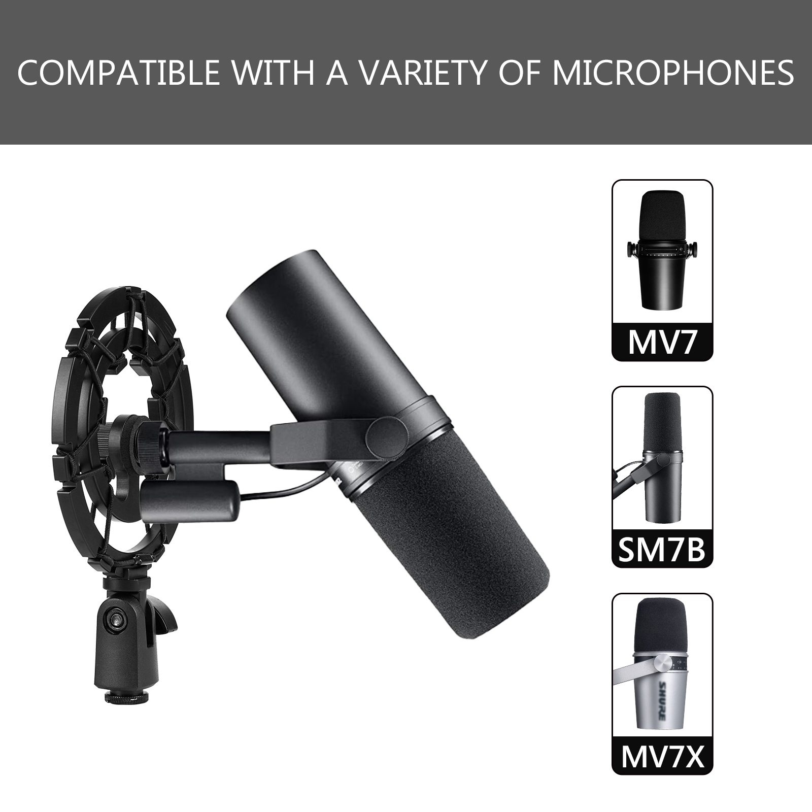 Geekria ที่ยึดไมโครโฟนกันสั่น  - Shure Mic Mv7 บทวิจารณ์และราคา