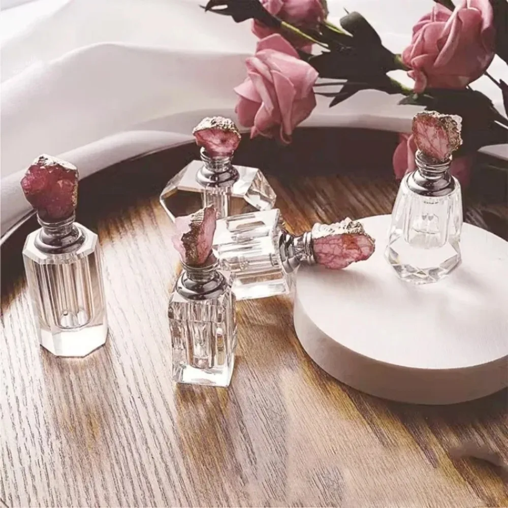 วินเทจสีชมพูคริสตัลขวดน้ํามันห - Juice Bottle Dropper บทวิจารณ์และราคา
