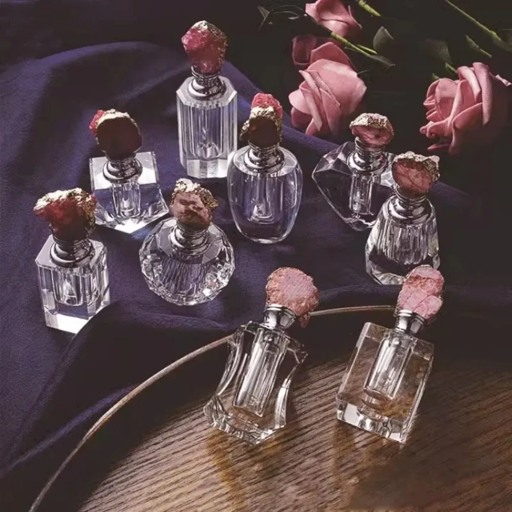 วินเทจสีชมพูคริสตัลขวดน้ํามันห - Juice Bottle Dropper บทวิจารณ์และราคา