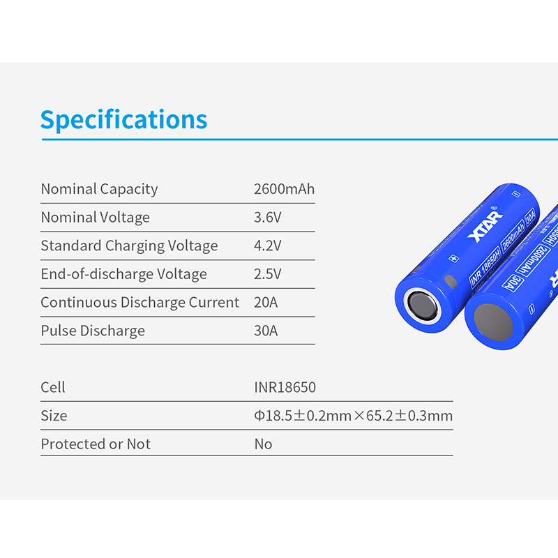 แบตเตอรี่ XTAR 18650 2600mah ข - Vape Battery 18650 บทวิจารณ์และราคา